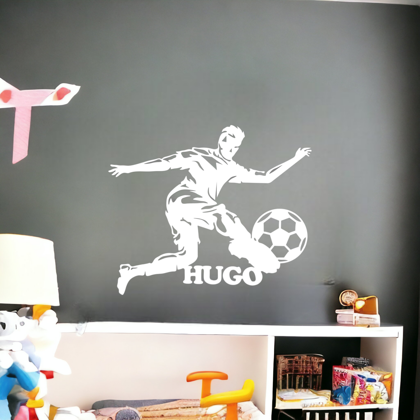 Décoration chambre enfant Personnalisée Footballeur avec Prénom