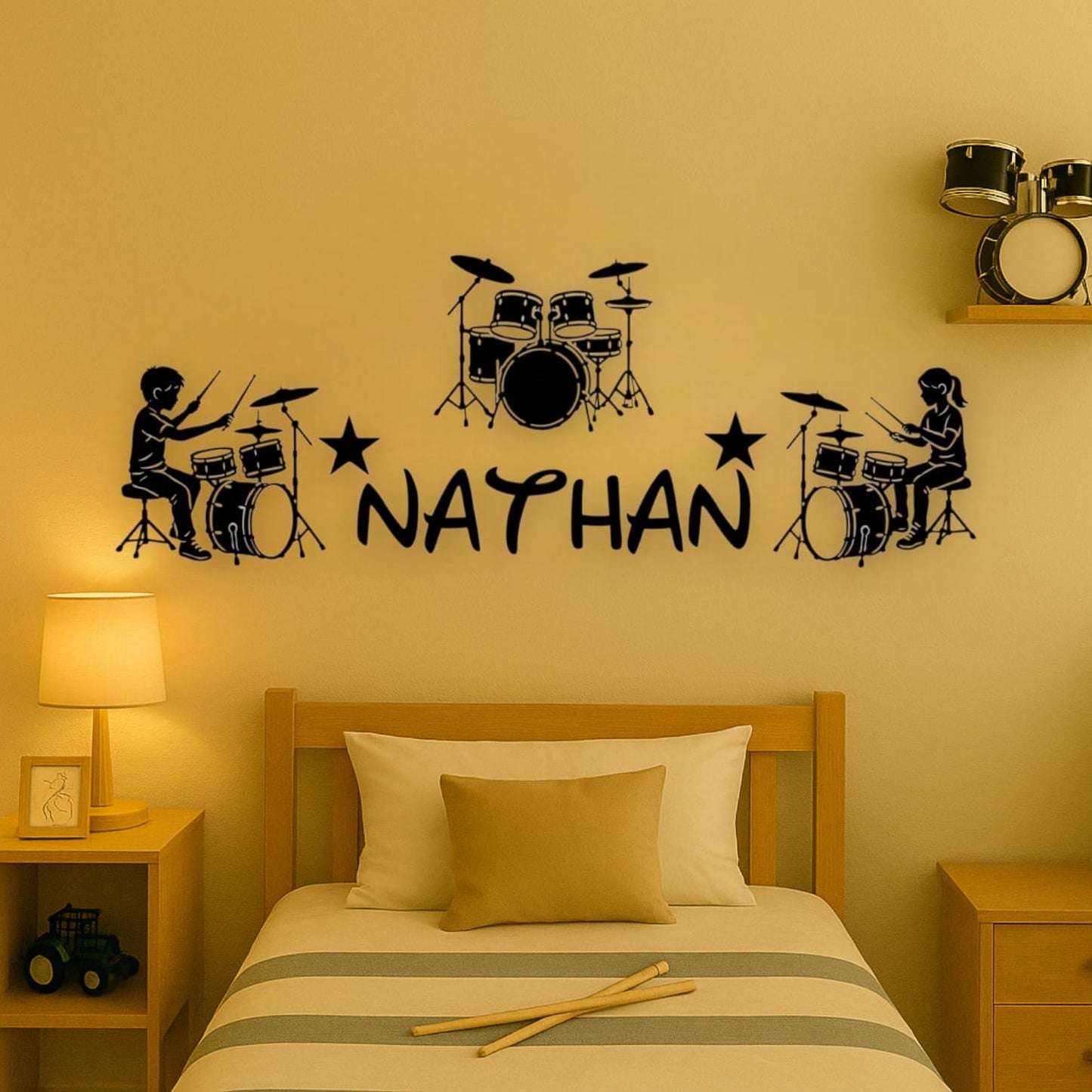 Décoration Murale Batterie avec Prénom