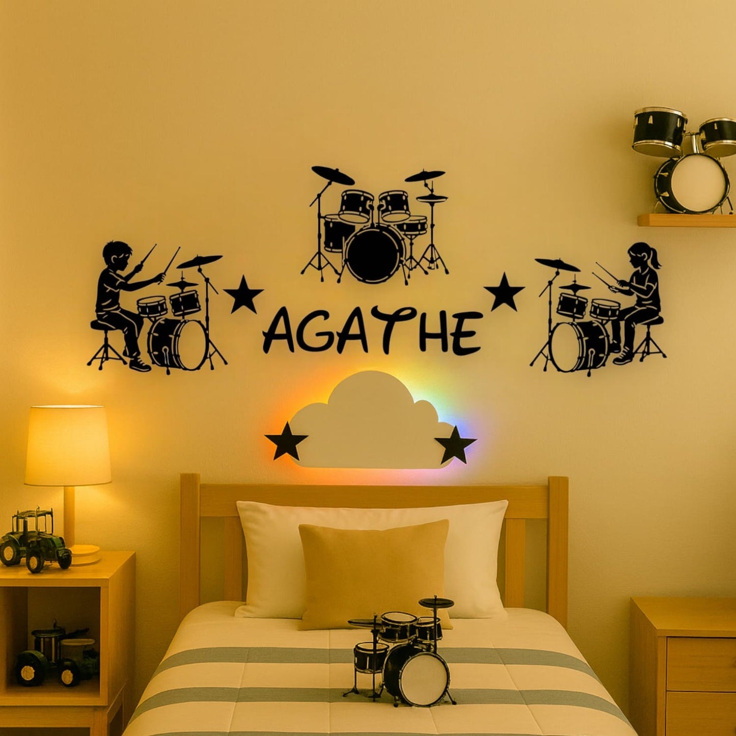 Décoration Murale Batterie avec Prénom