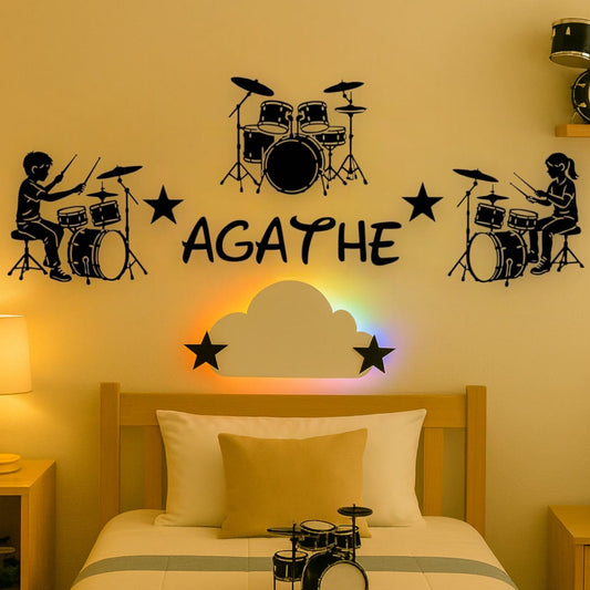 Décoration Murale Batterie avec Prénom