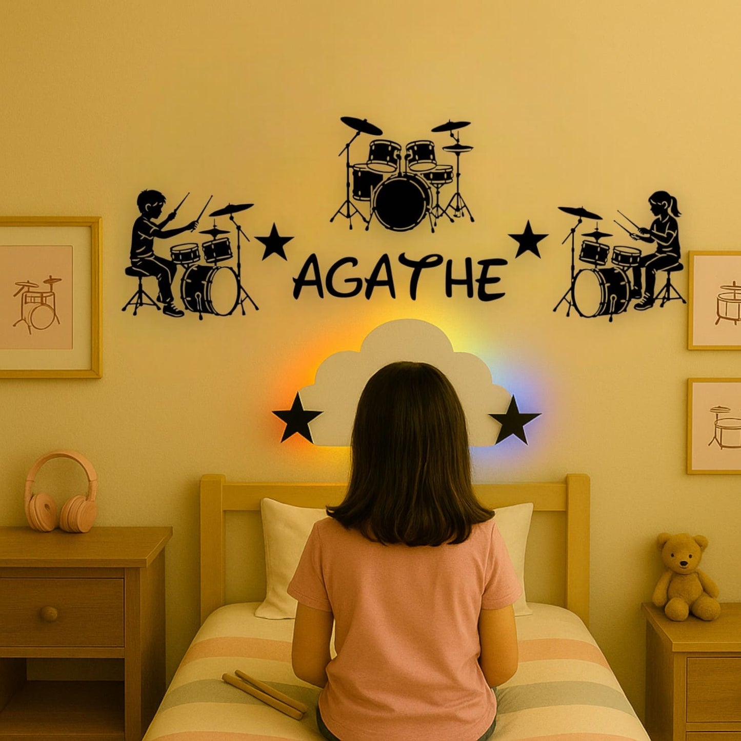 Décoration Murale Batterie avec Prénom