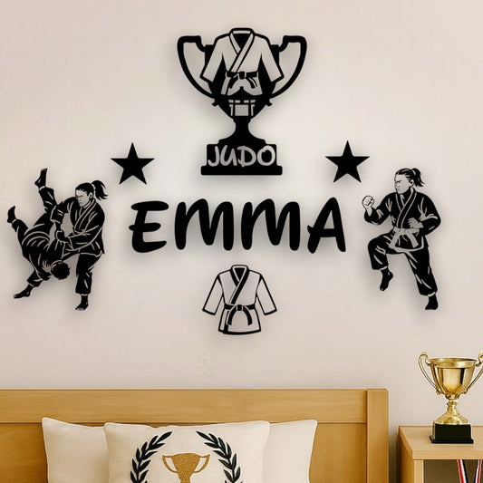 Déco murale Judo personnalisée pour fille