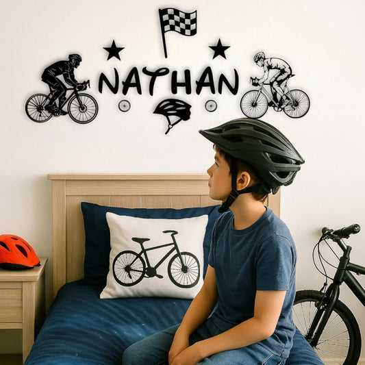 Décoration murale vélo personnalisée avec prénom