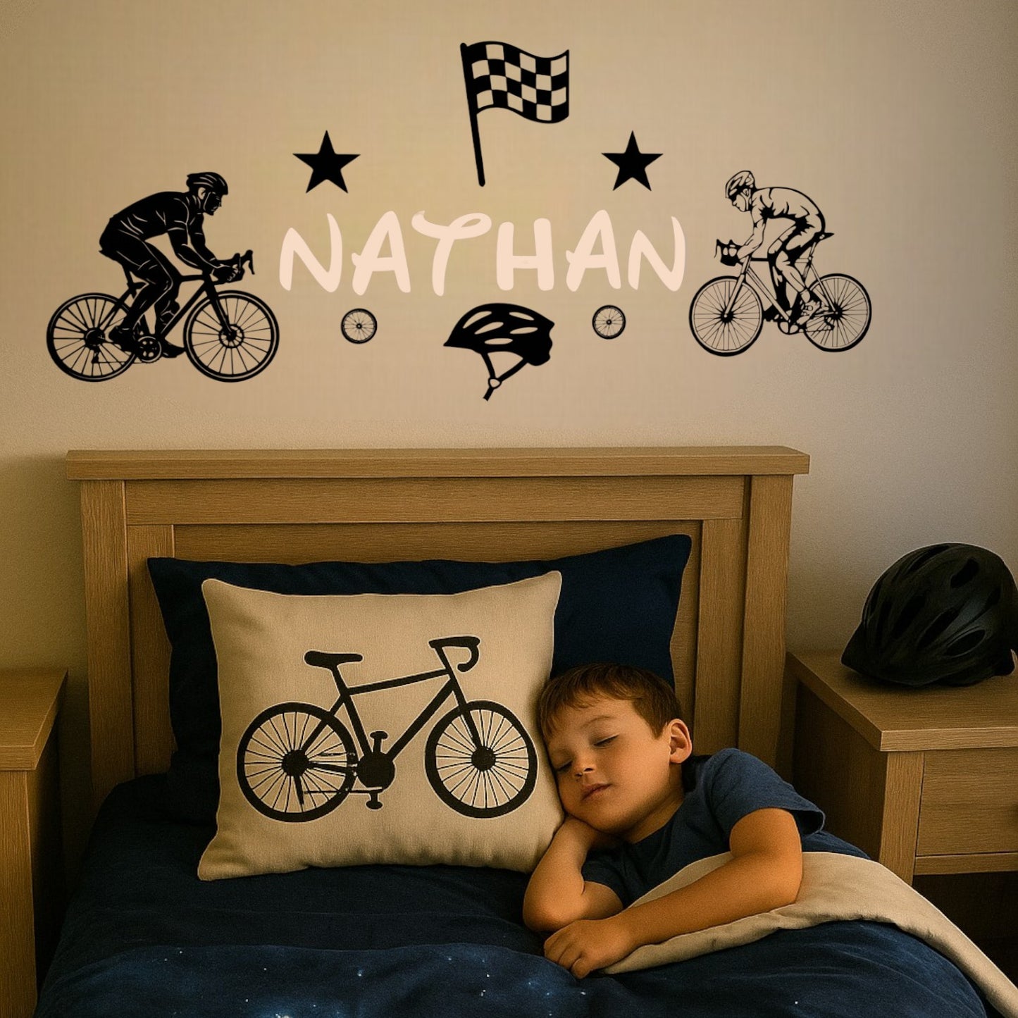 Décoration murale vélo personnalisée avec prénom