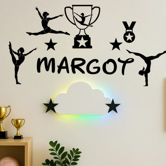 Décoration chambre fille gymnastique avec prénom