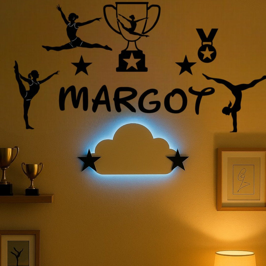 Décoration chambre fille gymnastique avec prénom