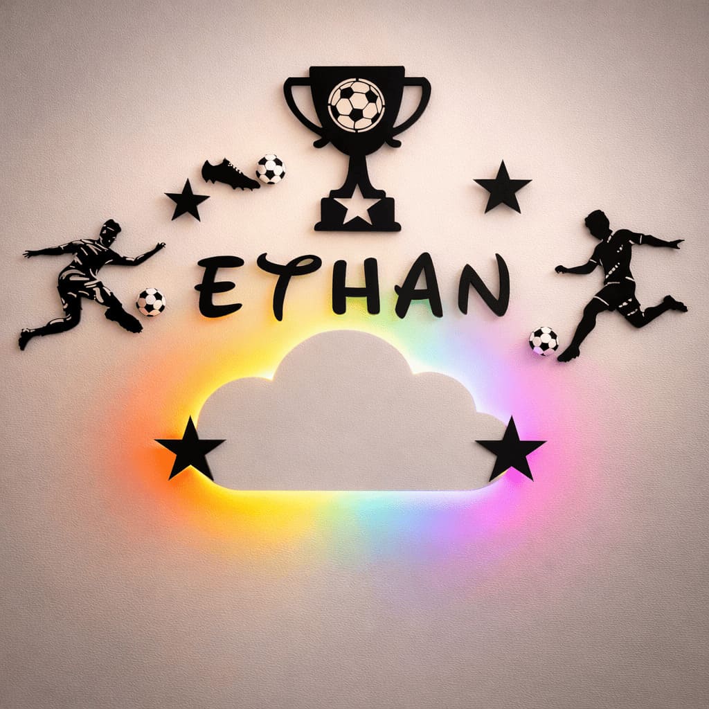 Décoration murale foot enfant personnalisée avec prénom