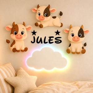 Décoration Vache rigolote personnalisée avec prénom