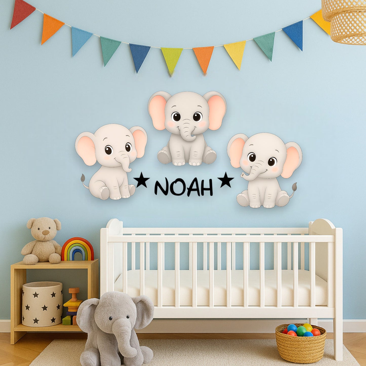 Décoration personnalisée Éléphants avec prénom