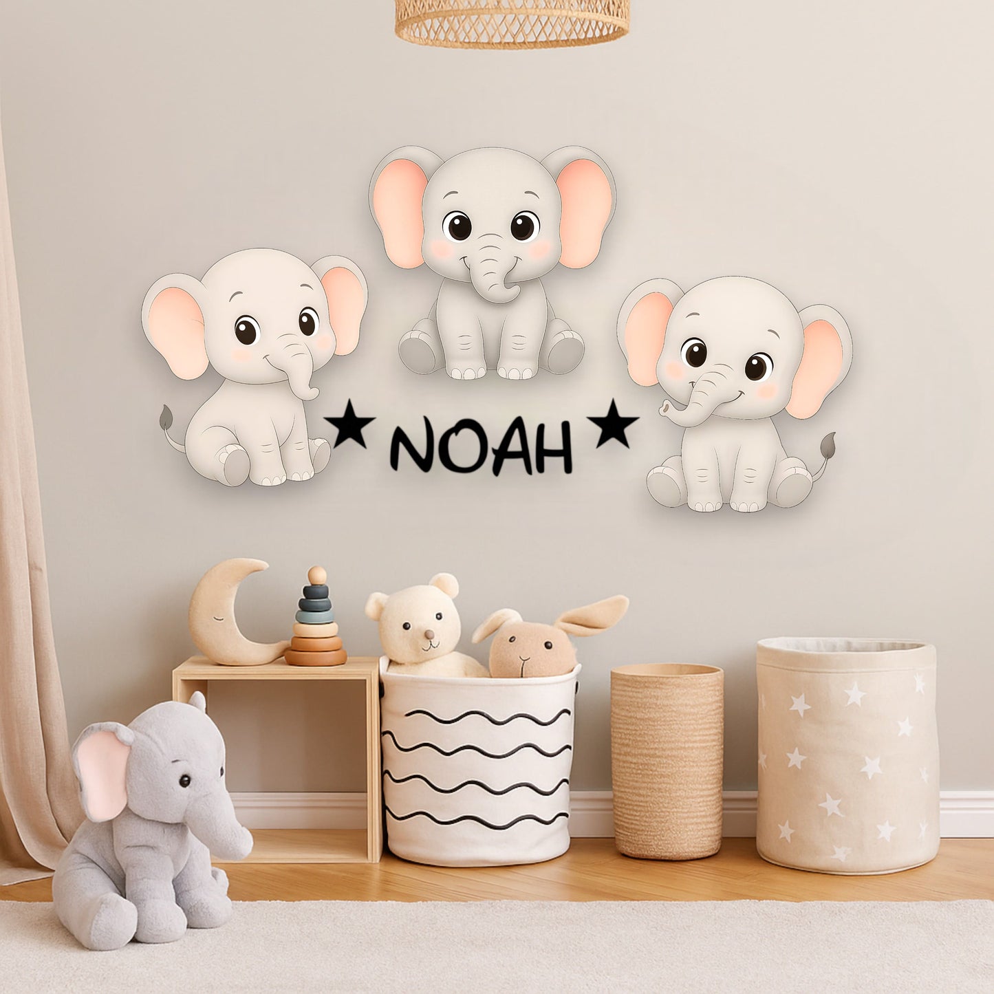 Décoration personnalisée Éléphants avec prénom