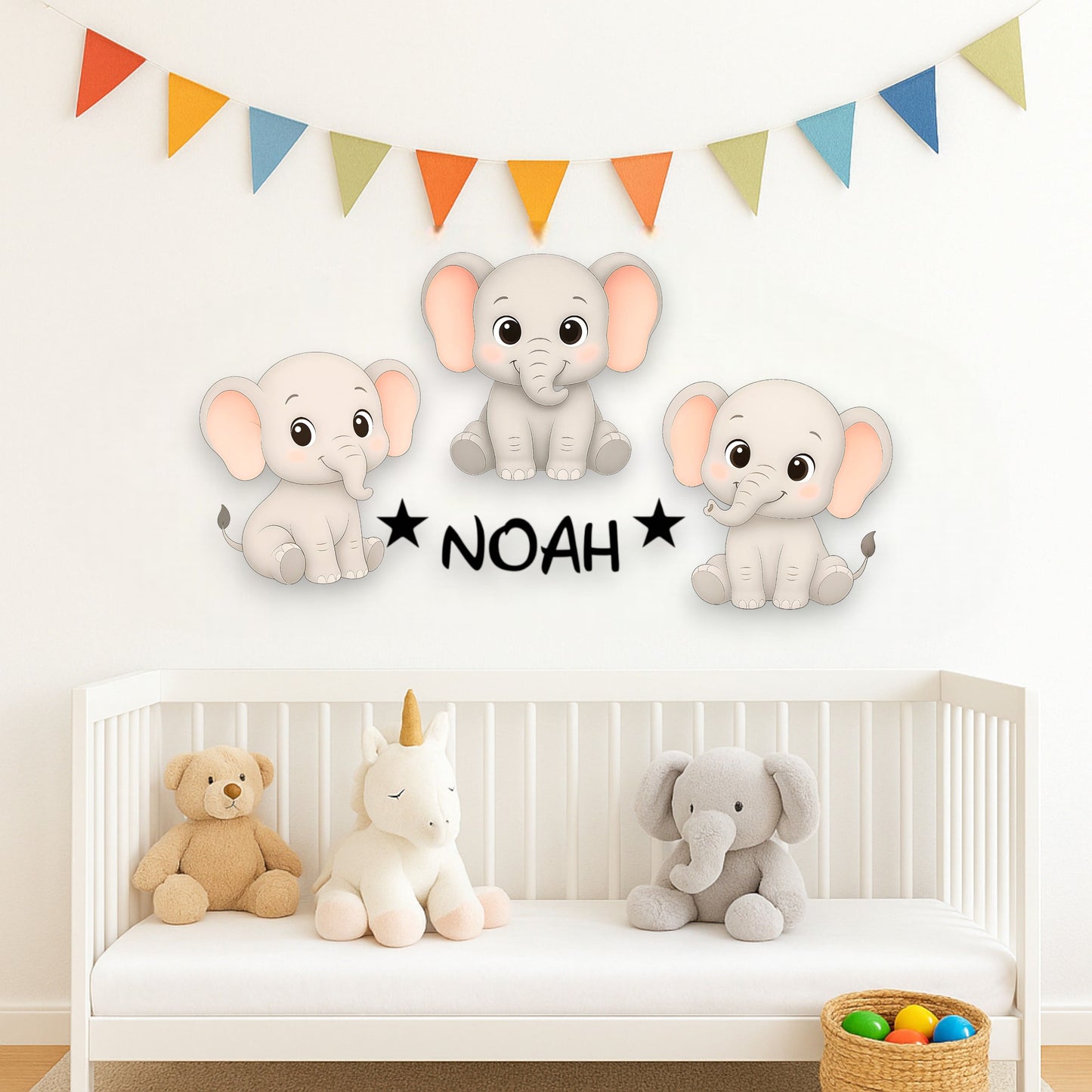 Décoration personnalisée Éléphants avec prénom