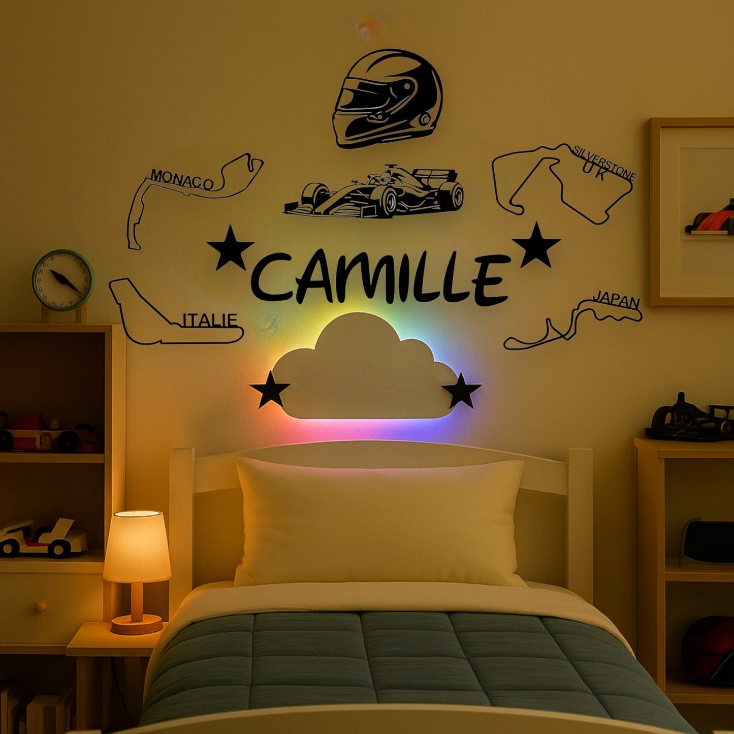 Décoration Murale Personnalisée Formule 1 pour filles