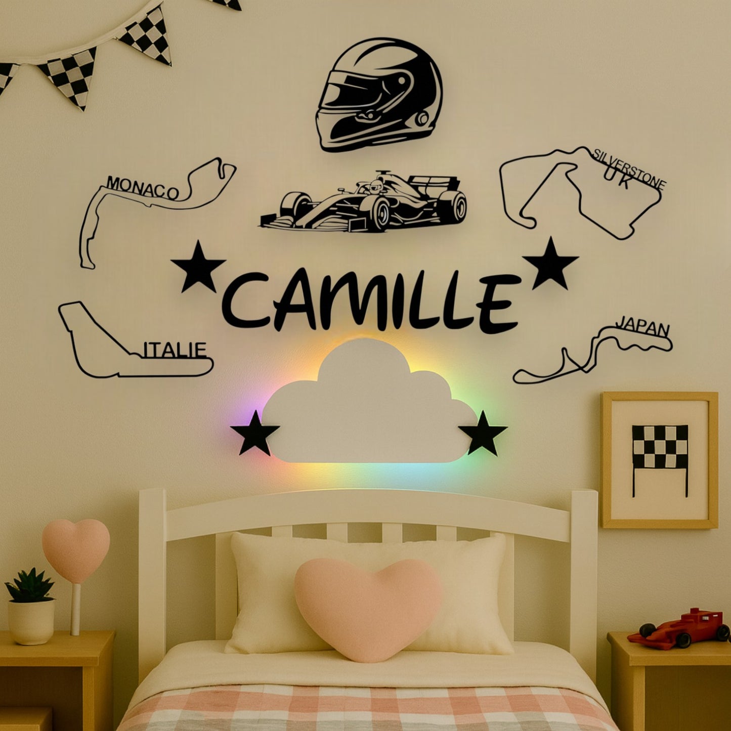 Décoration Murale Personnalisée Formule 1 pour filles