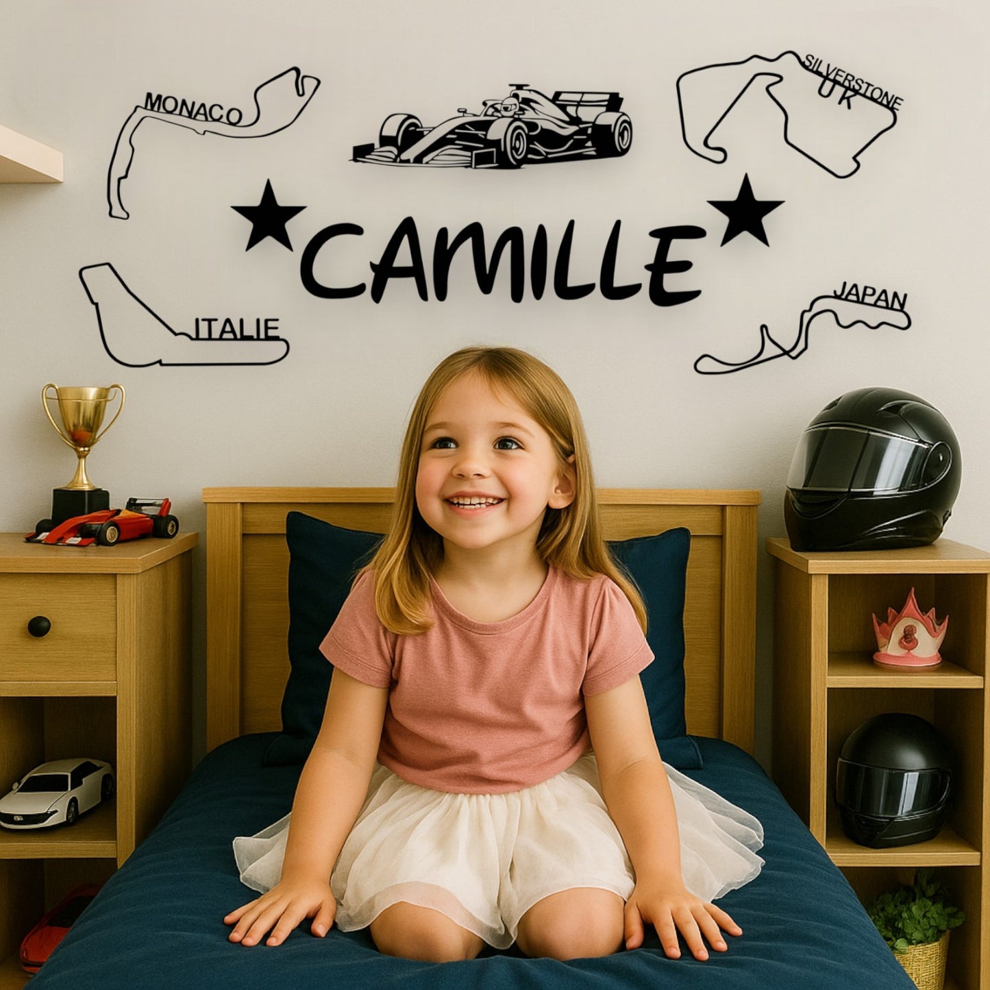 Décoration Murale Personnalisée Formule 1 pour filles
