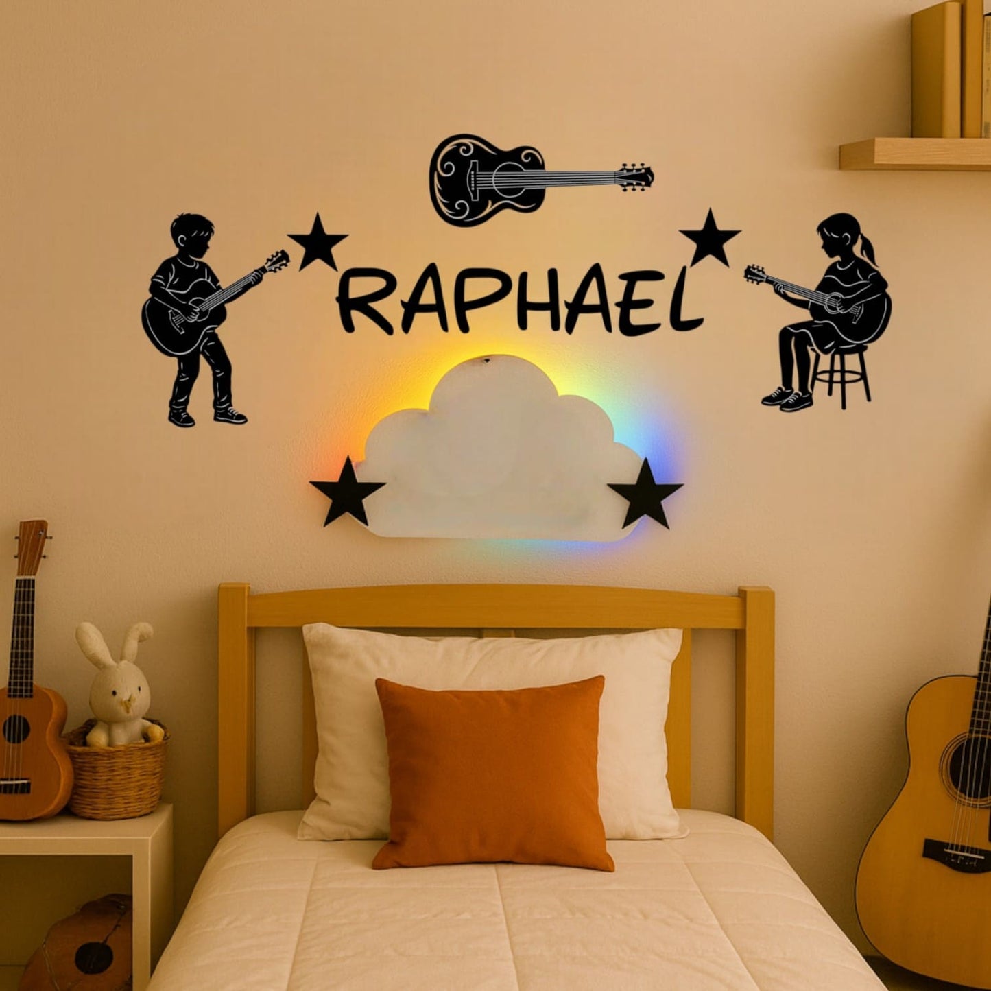 Décoration Murale Guitare avec Prénom