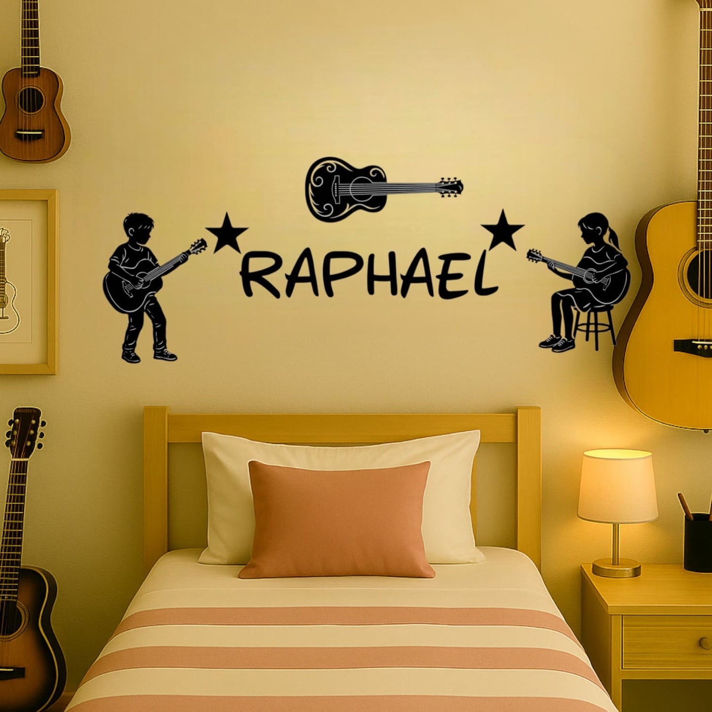Décoration Murale Guitare avec Prénom
