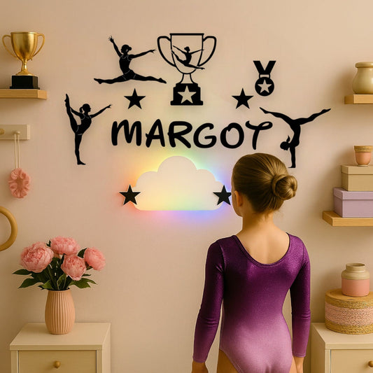 Décoration chambre fille gymnastique avec prénom