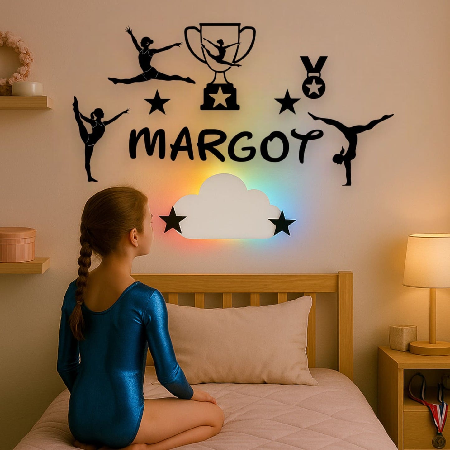 Décoration chambre fille gymnastique avec prénom