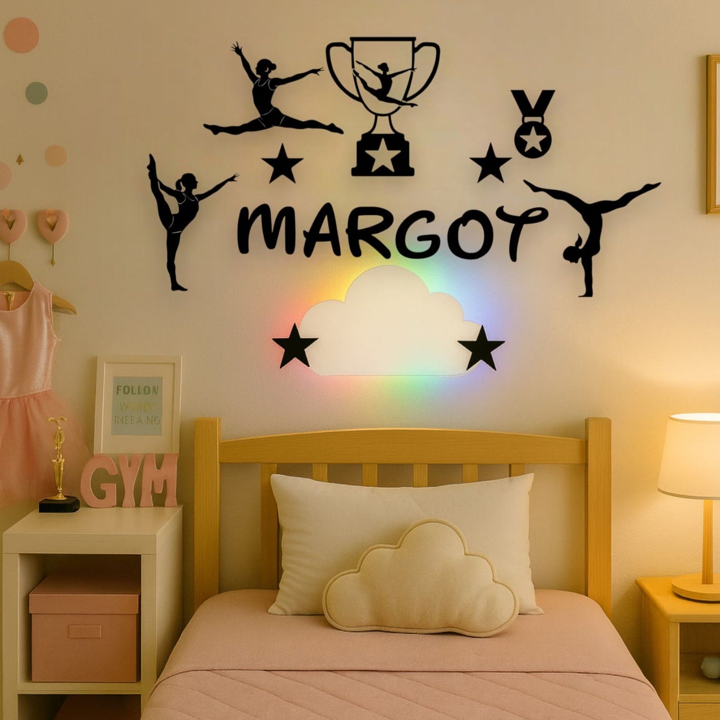 Décoration chambre fille gymnastique avec prénom