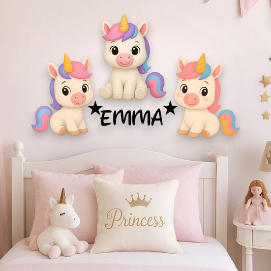 Décoration personnalisée Licornes avec prénom