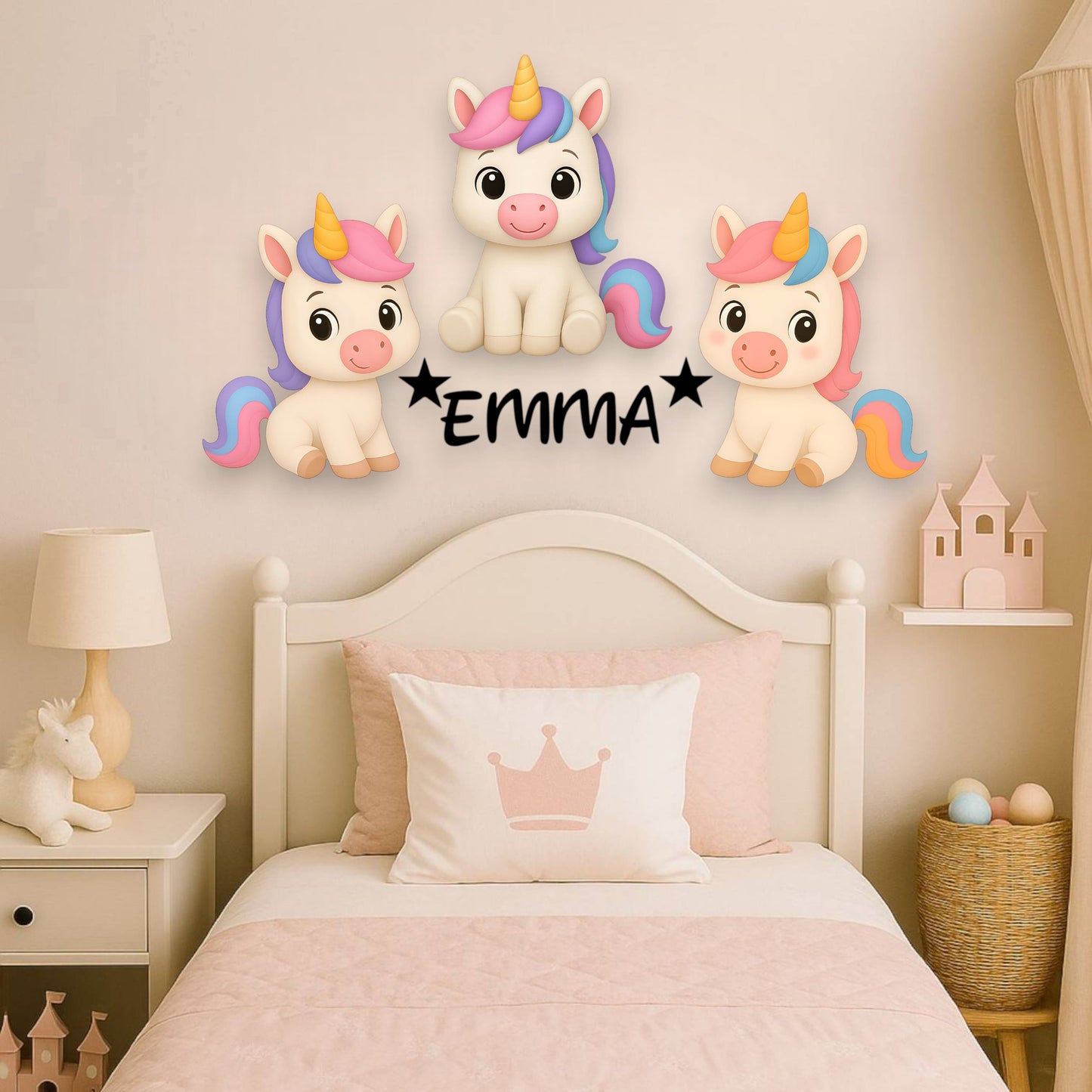 Décoration personnalisée Licornes avec prénom