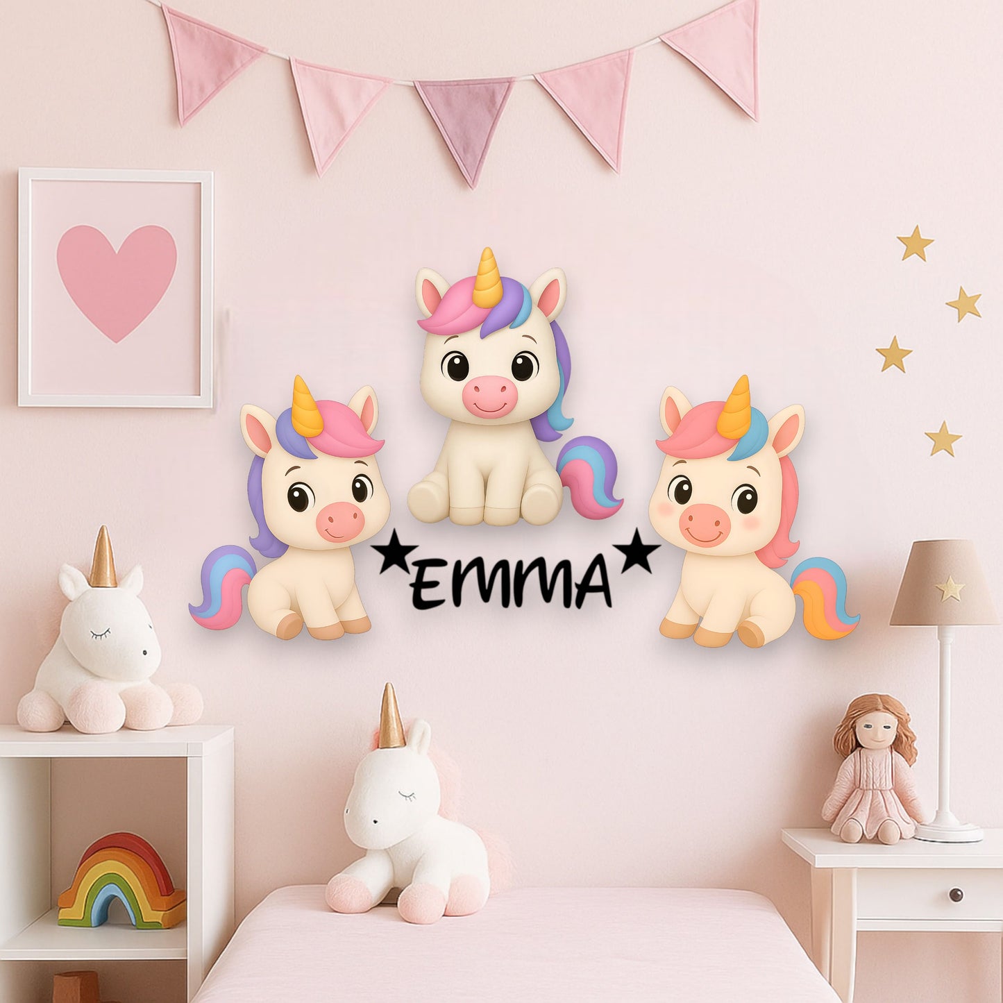 Décoration personnalisée Licornes avec prénom