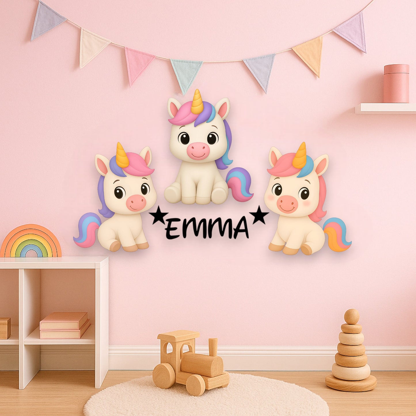 Décoration personnalisée Licornes avec prénom