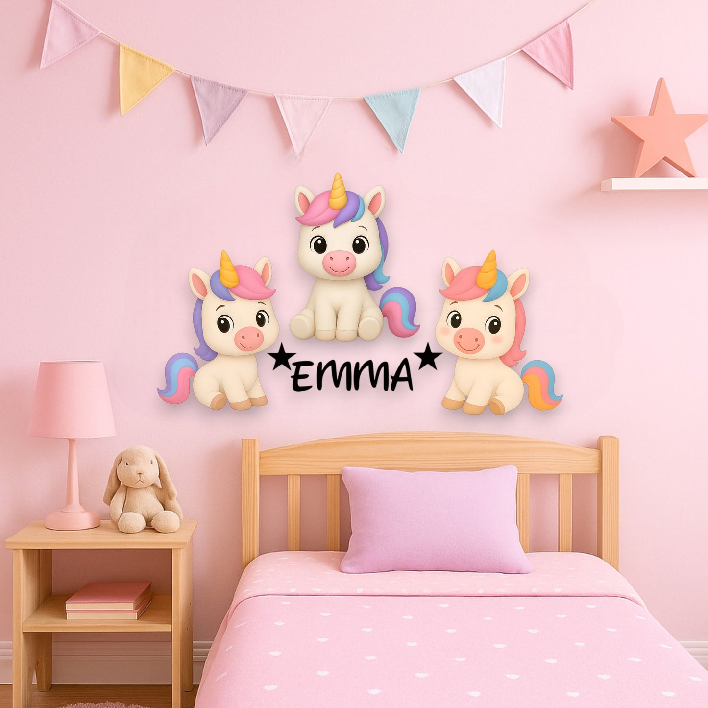 Décoration personnalisée Licornes avec prénom