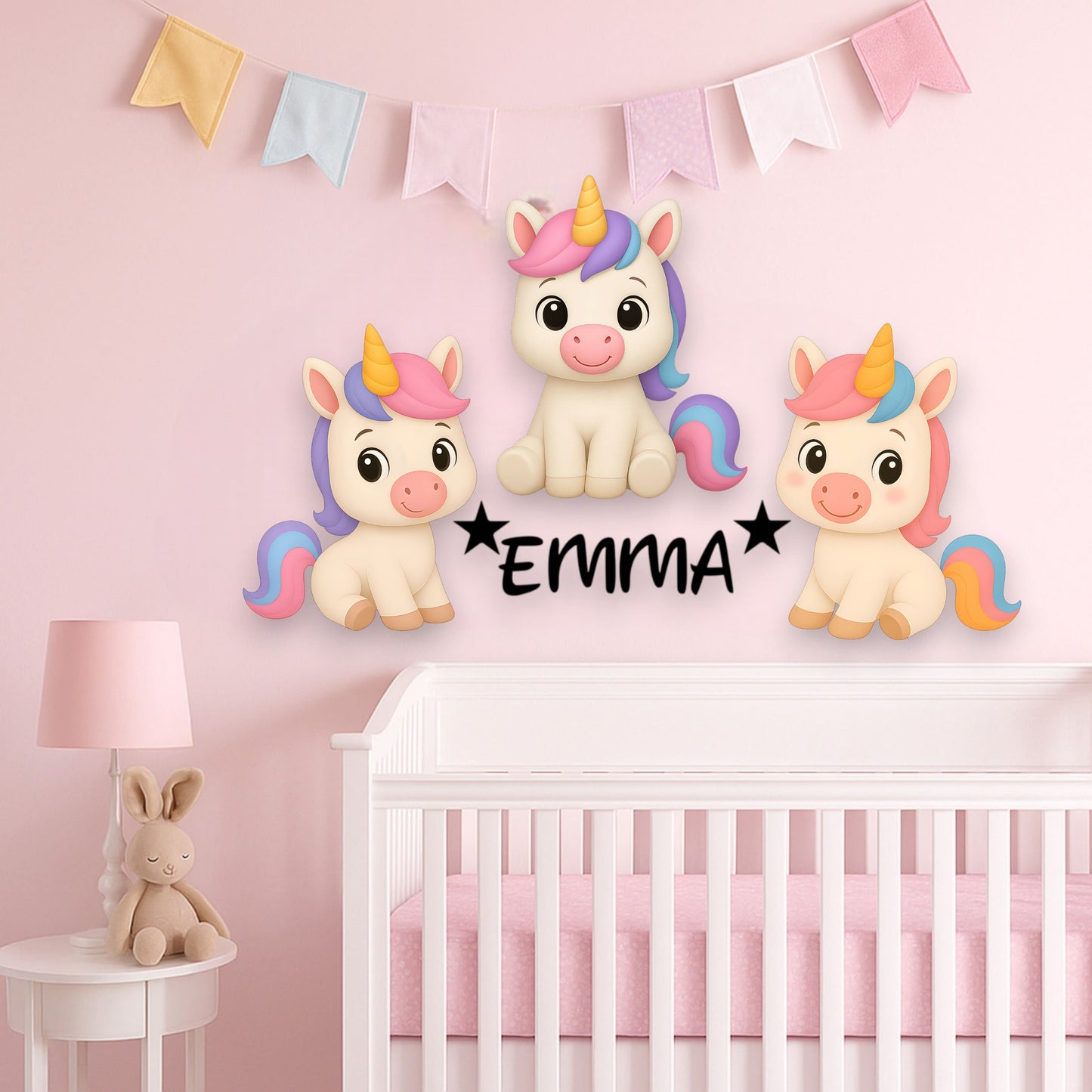 Décoration personnalisée Licornes avec prénom