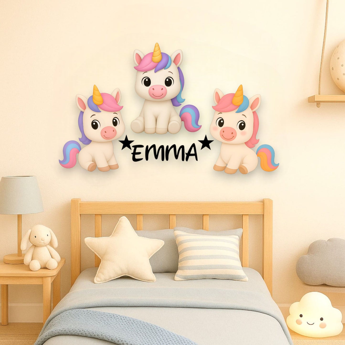 Décoration personnalisée Licornes avec prénom