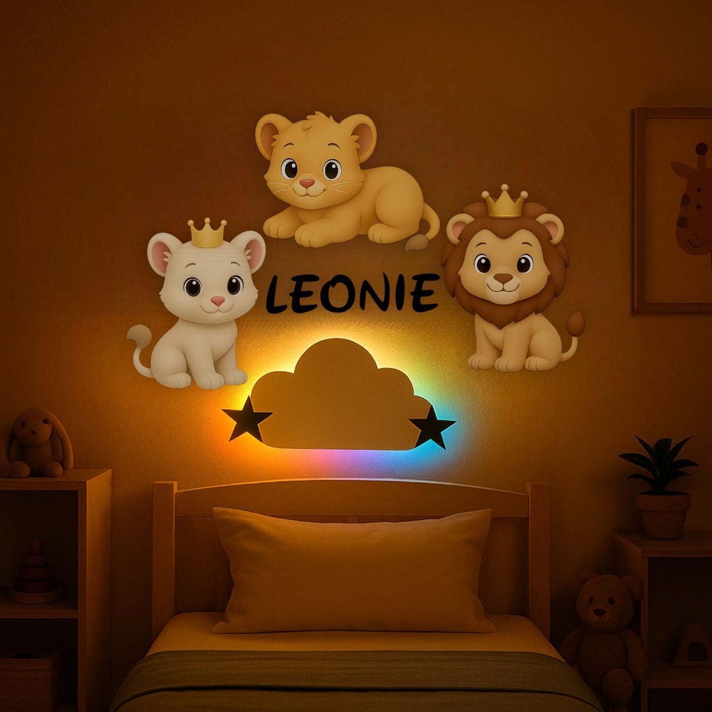 Décoration murale personnalisée Lion avec prénom