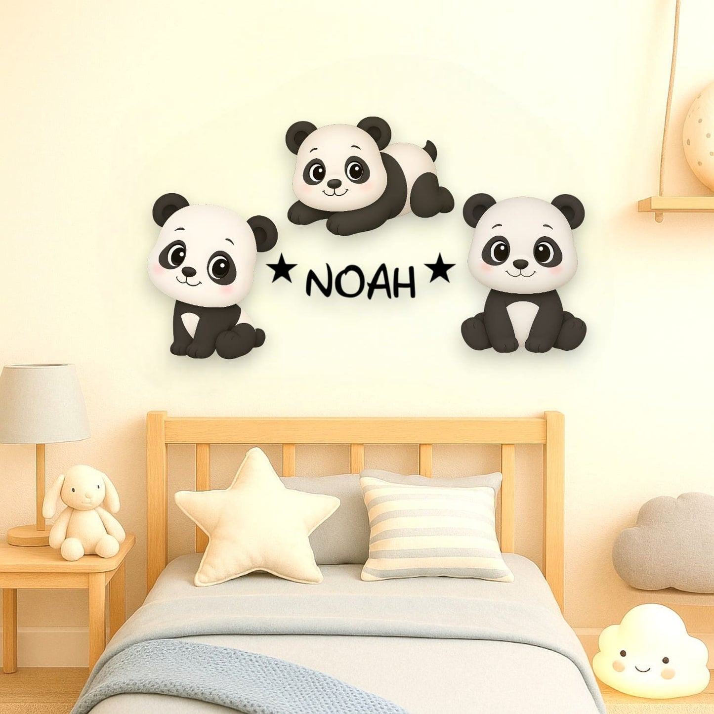 Décoration murale Panda avec prénom
