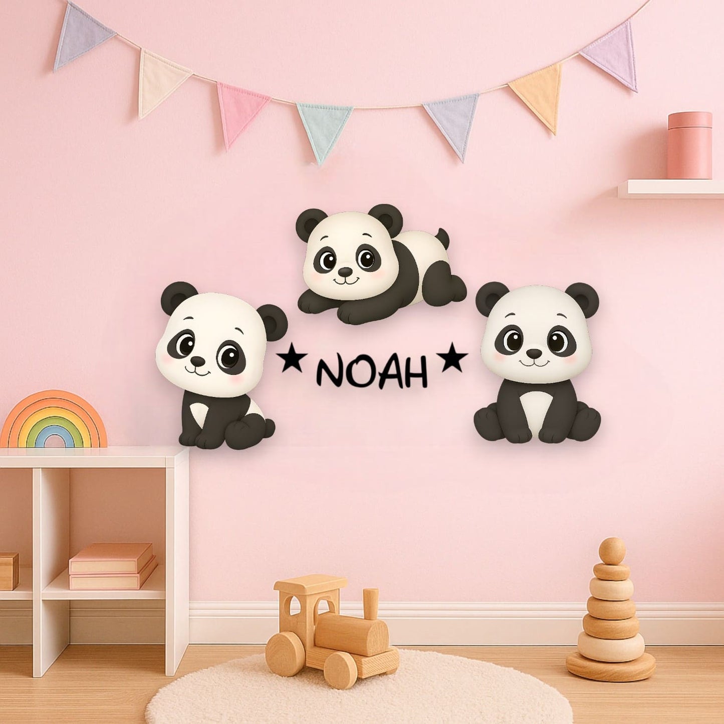Décoration murale Panda avec prénom