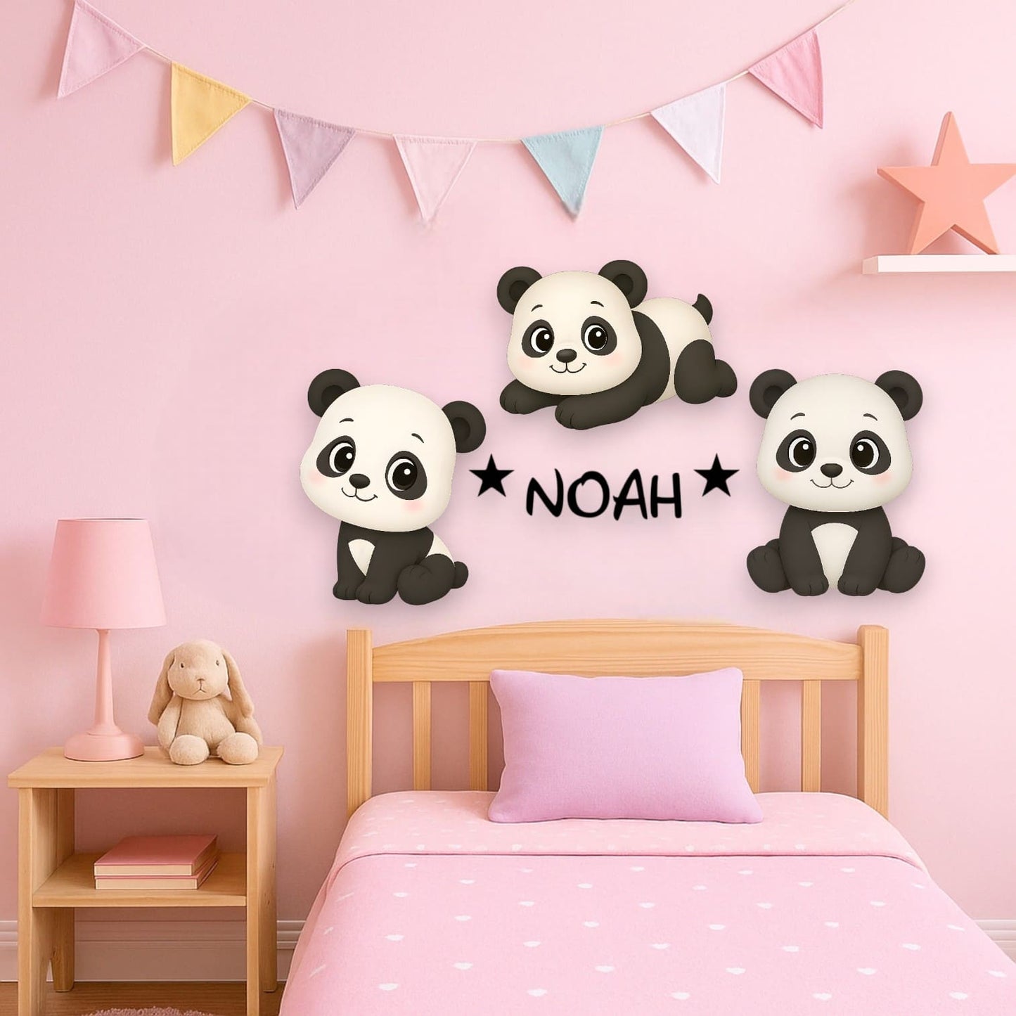 Décoration murale Panda avec prénom