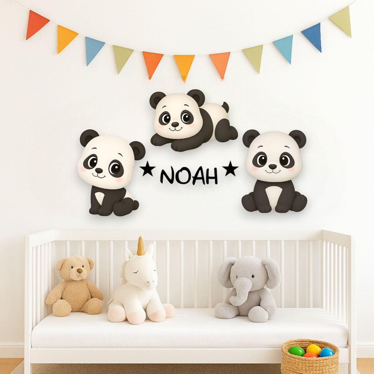 Décoration murale Panda avec prénom