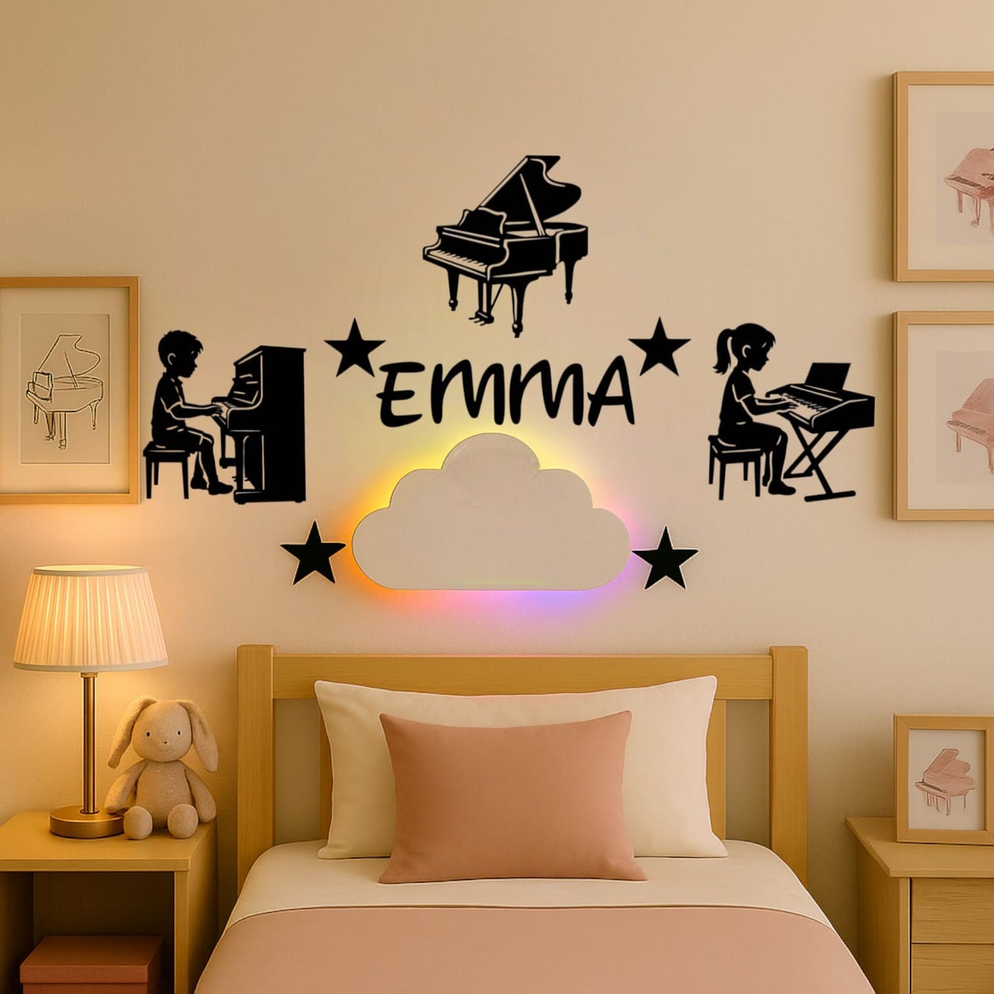 Décoration Murale Piano avec Prénom