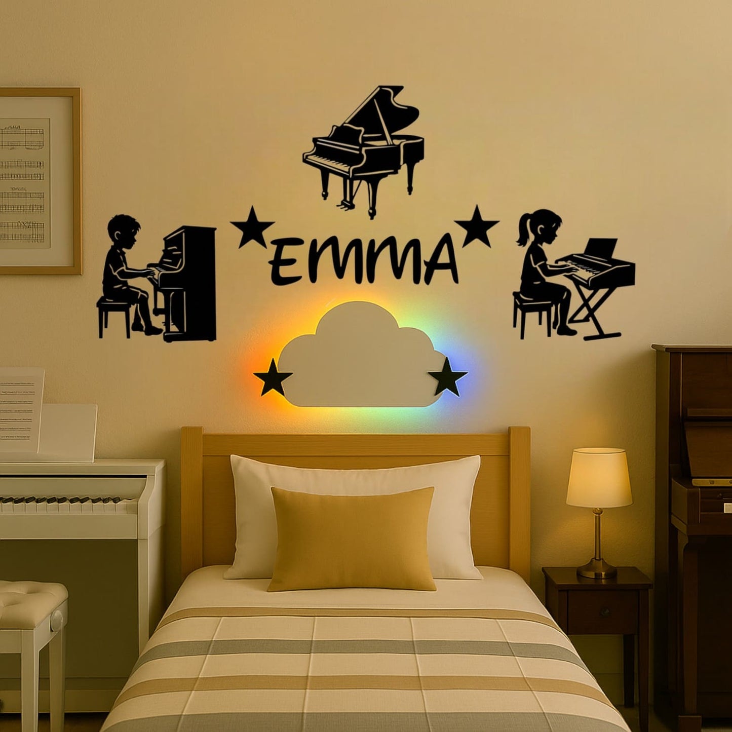 Décoration Murale Piano avec Prénom