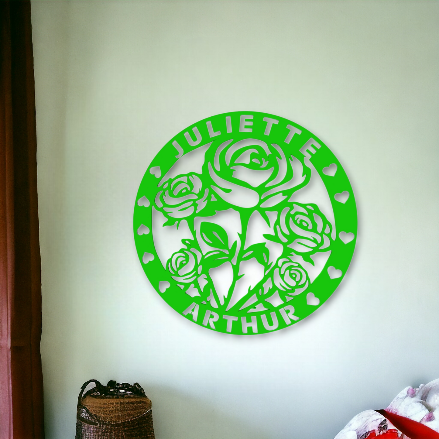 Décoration Murale Cercle avec Roses