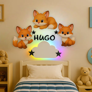 Décoration murale Renard avec prénom personnalisée