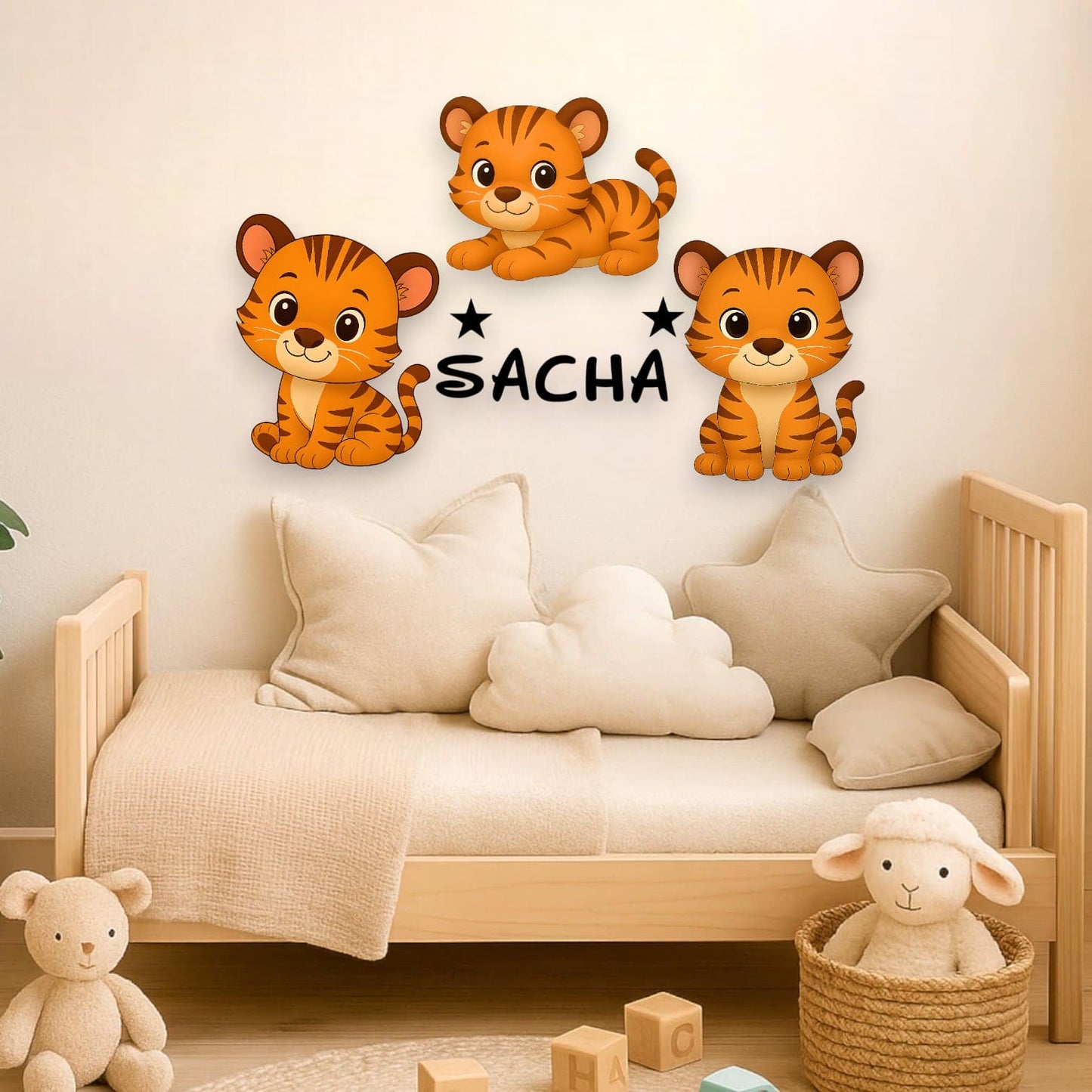 Décoration personnalisée Tigre avec prénom