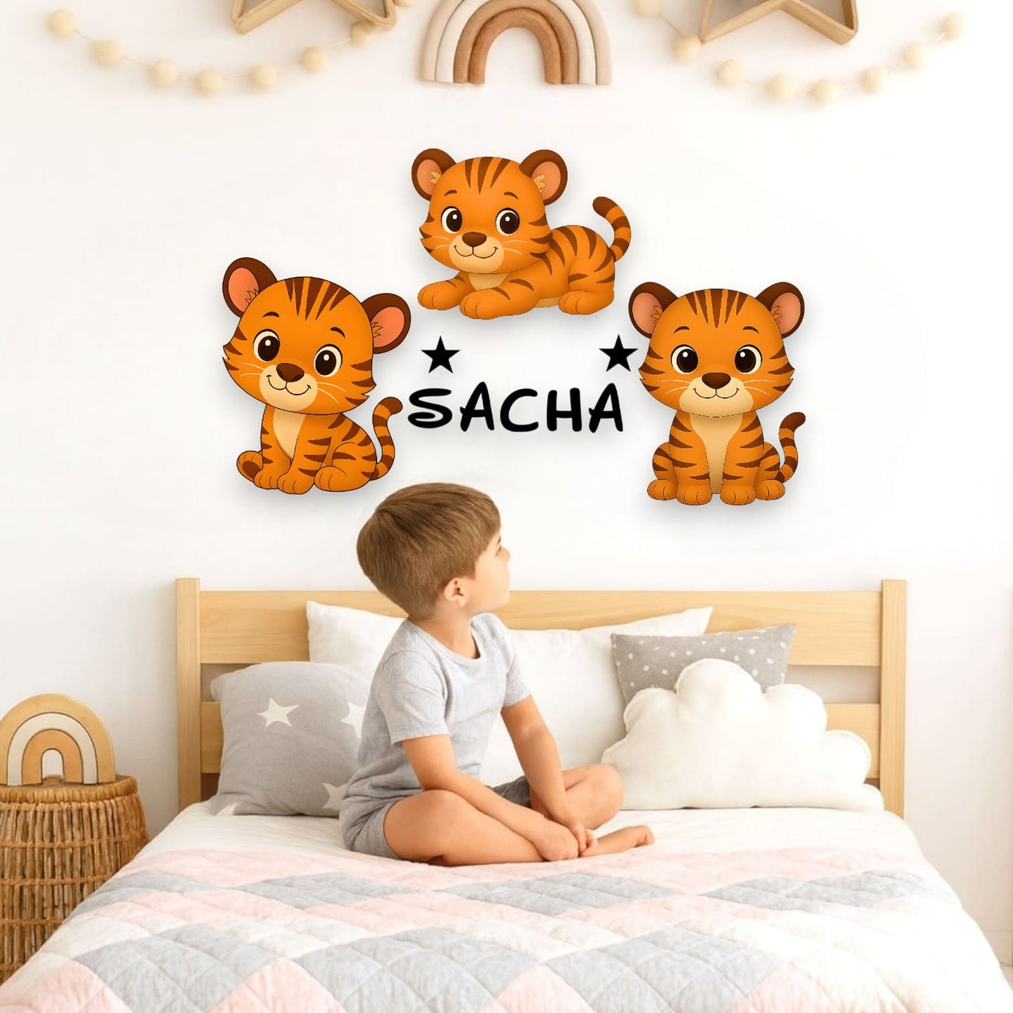 Décoration personnalisée Tigre avec prénom