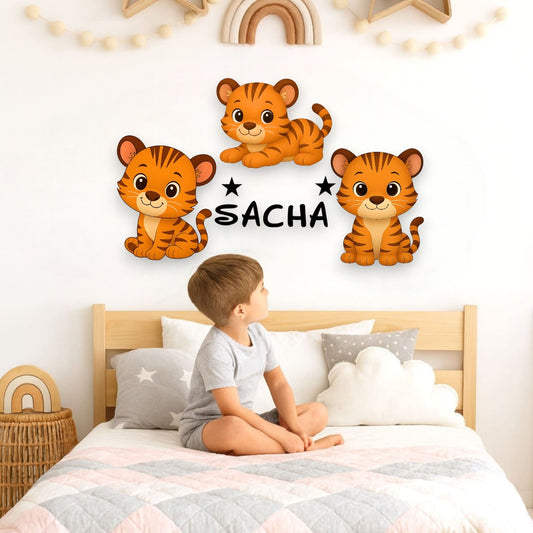 Décoration personnalisée Tigre avec prénom