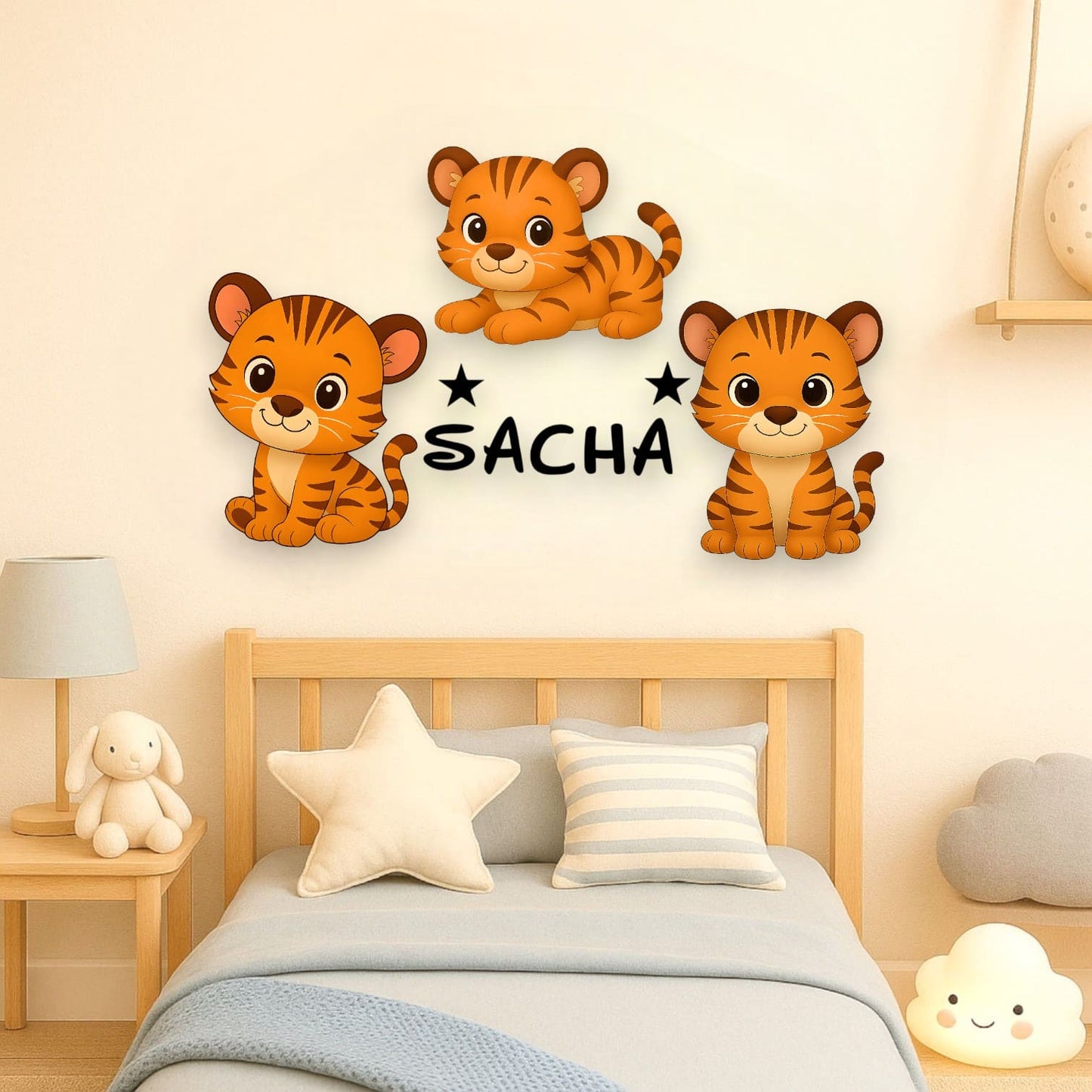 Décoration personnalisée Tigre avec prénom