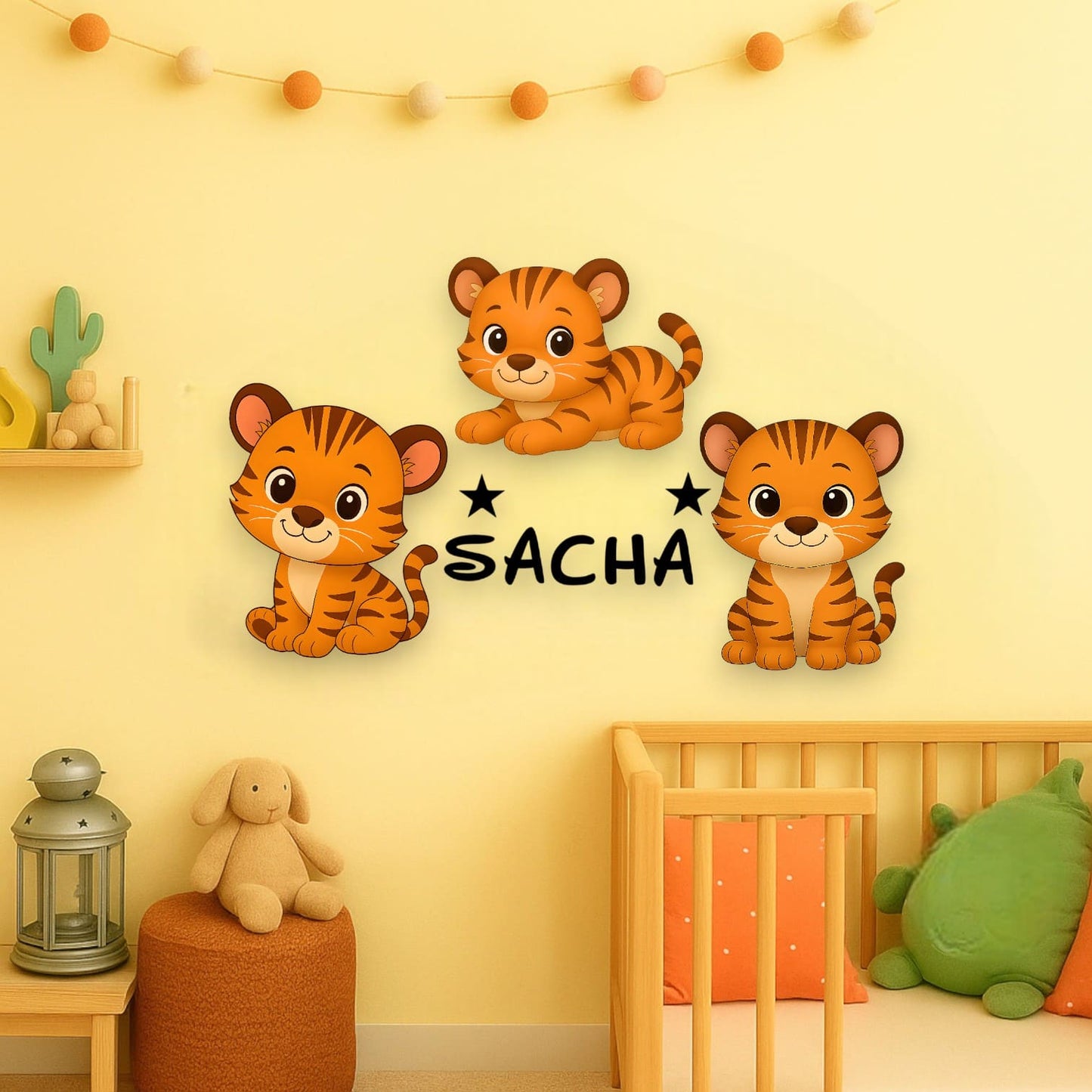Décoration personnalisée Tigre avec prénom