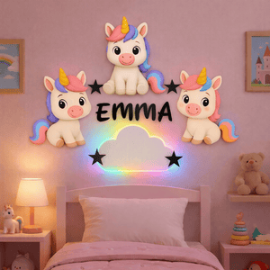 Décoration personnalisée Licornes avec prénom