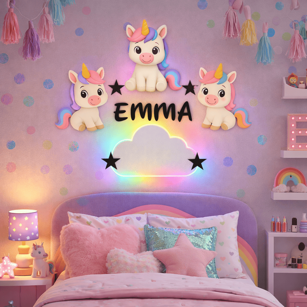 Décoration personnalisée Licornes avec prénom