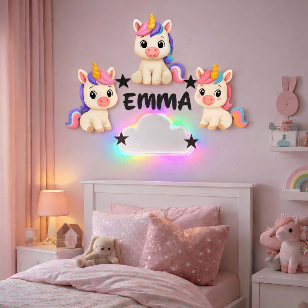 Décoration personnalisée Licornes avec prénom