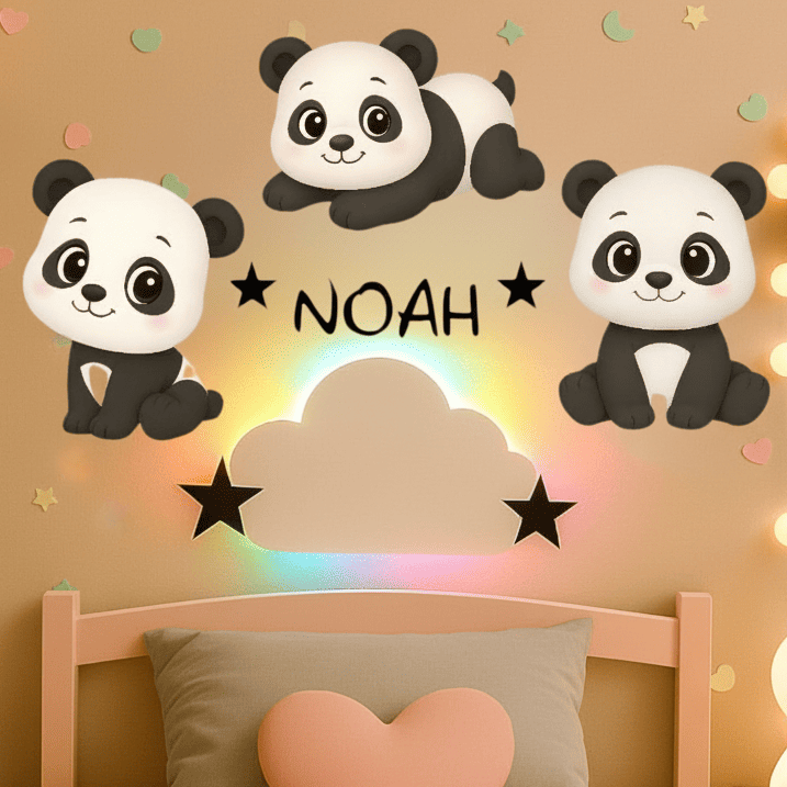 Décoration murale Panda avec prénom