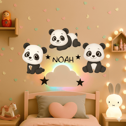 Décoration murale Panda avec prénom