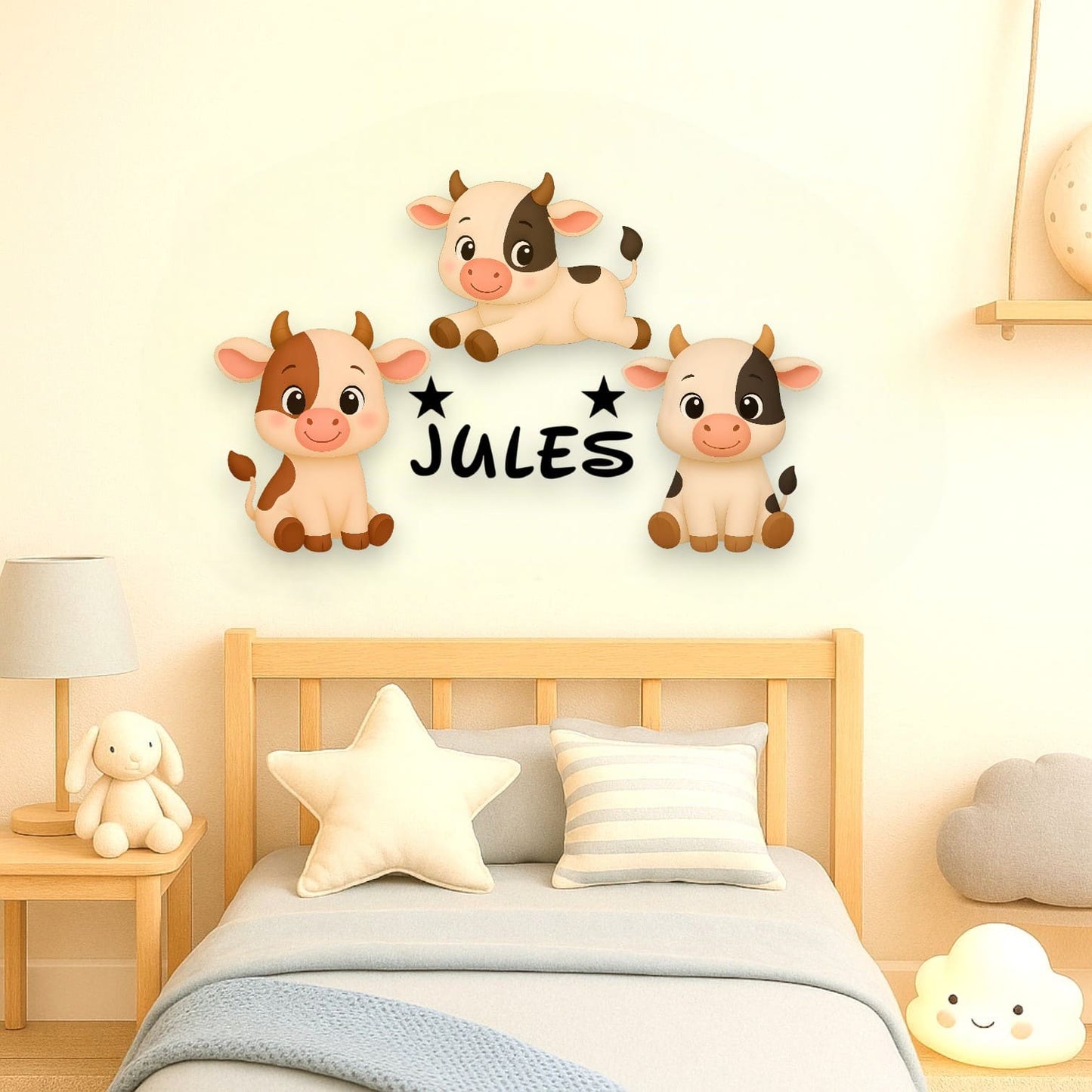 Décoration Vache rigolote personnalisée avec prénom